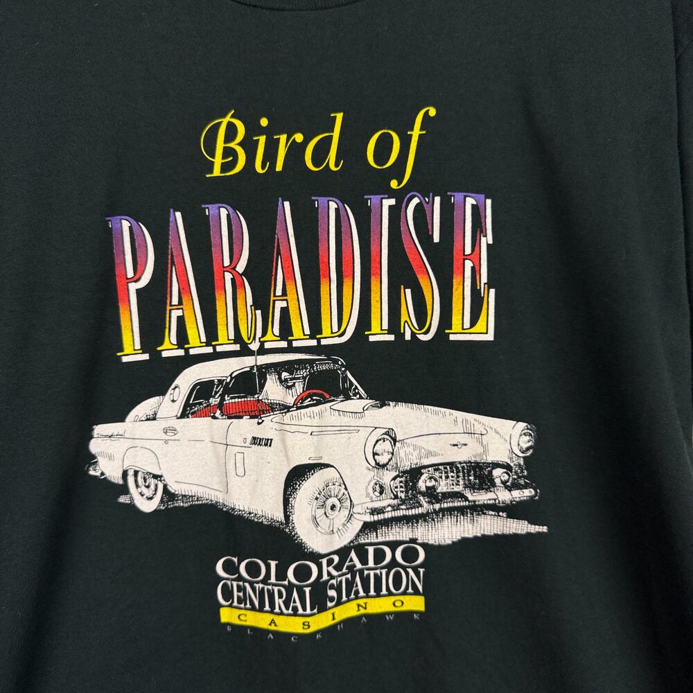 Vintage 1995 Birds of Paradise Colorado Car TShirt Black Single Stitch - L - Picture 2 of 8